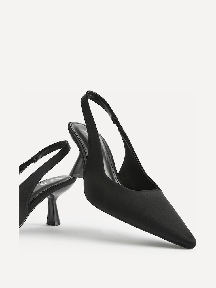 Linzi Black Scuba Alisa Wide Fit Slingback Court Heels - Image 5 of 5 Linzi Black Scuba Alisa Wide Fit Slingback Court Heels - Image 5 of 5