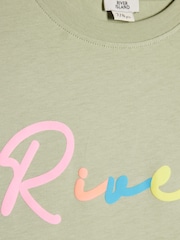 River Island Green River Logo T-Shirt & Cycle Shorts Set - Image 5 of 5