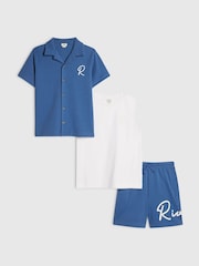 Conjunto de camisa y pantalón corto con logo de River Island 3 Piece - Imagen 1 de 5