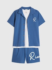 Conjunto de camisa y pantalón corto con logo de River Island 3 Piece - Imagen 3 de 5