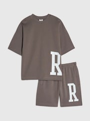 River Island River Varsity T-Shirt & Shorts Set - Bild 1 von 5