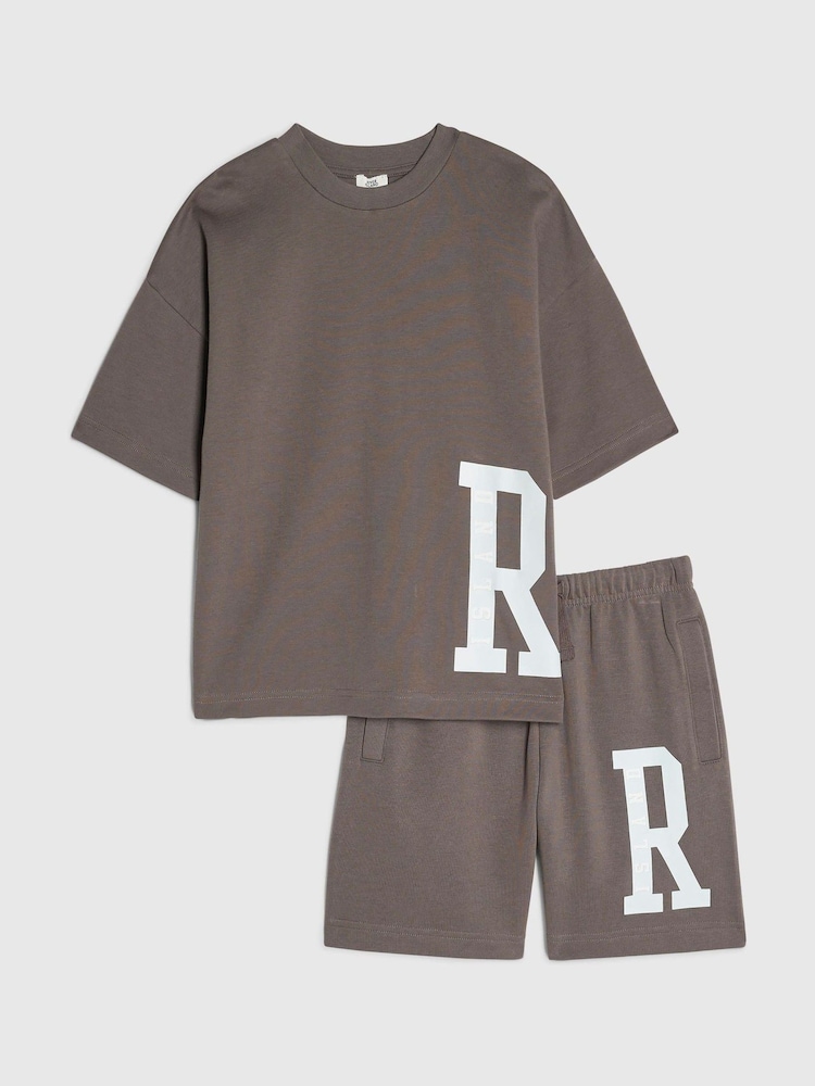 River Island River Varsity T-Shirt & Shorts Set - Bild 1 von 5