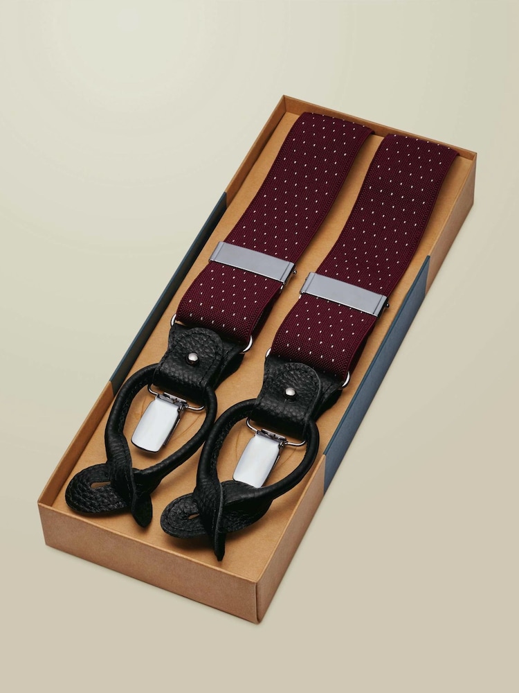Charles Tyrwhitt Wine/white Spot Combination Bra - Image 1 of 1 Charles Tyrwhitt Wine/white Spot Combination Bra - Image 1 of 1