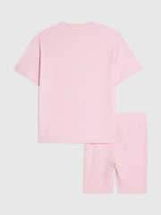 River Island Pink River Logo T-Shirt & Cycle Shorts Set - Image 2 of 5