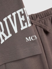 River Island Brown River Varsity Polo Shirt & Shorts Set - Image 4 of 5