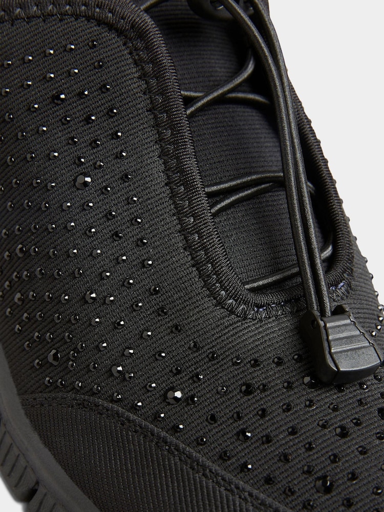 Yours Curve Black Extra Wide Fit Wide Fit Titania Gem Trainers - Image 2 of 5