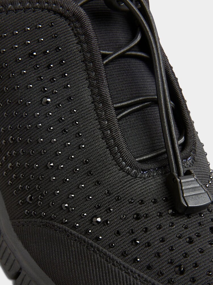 Yours Curve Black Extra Wide Fit Wide Fit Titania Gem Trainers - Image 2 of 5 Yours Curve Black Extra Wide Fit Wide Fit Titania Gem Trainers - Image 2 of 5