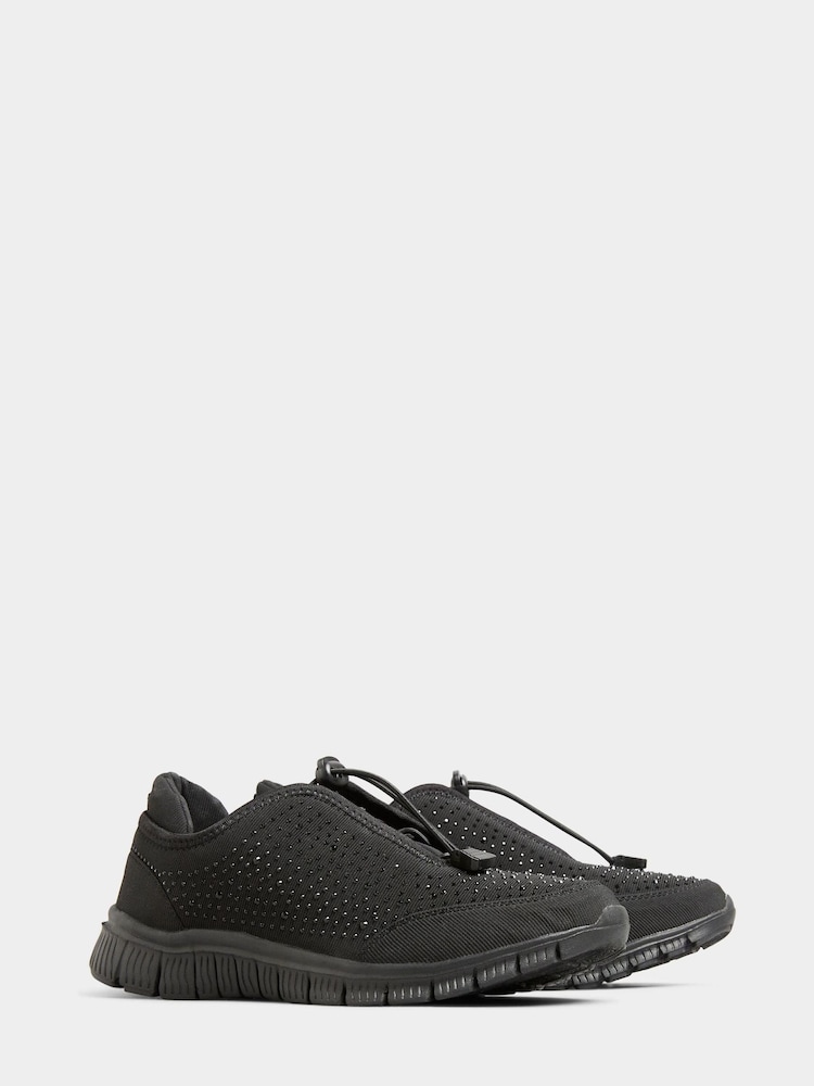 Yours Curve Black Extra Wide Fit Wide Fit Titania Gem Trainers - Image 5 of 5 Yours Curve Black Extra Wide Fit Wide Fit Titania Gem Trainers - Image 5 of 5