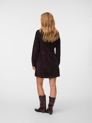 VERO MODA Brown Long Sleeve Corduroy Mini Dress - Image 2 of 5