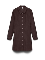 VERO MODA Brown Long Sleeve Corduroy Mini Dress - Image 5 of 5