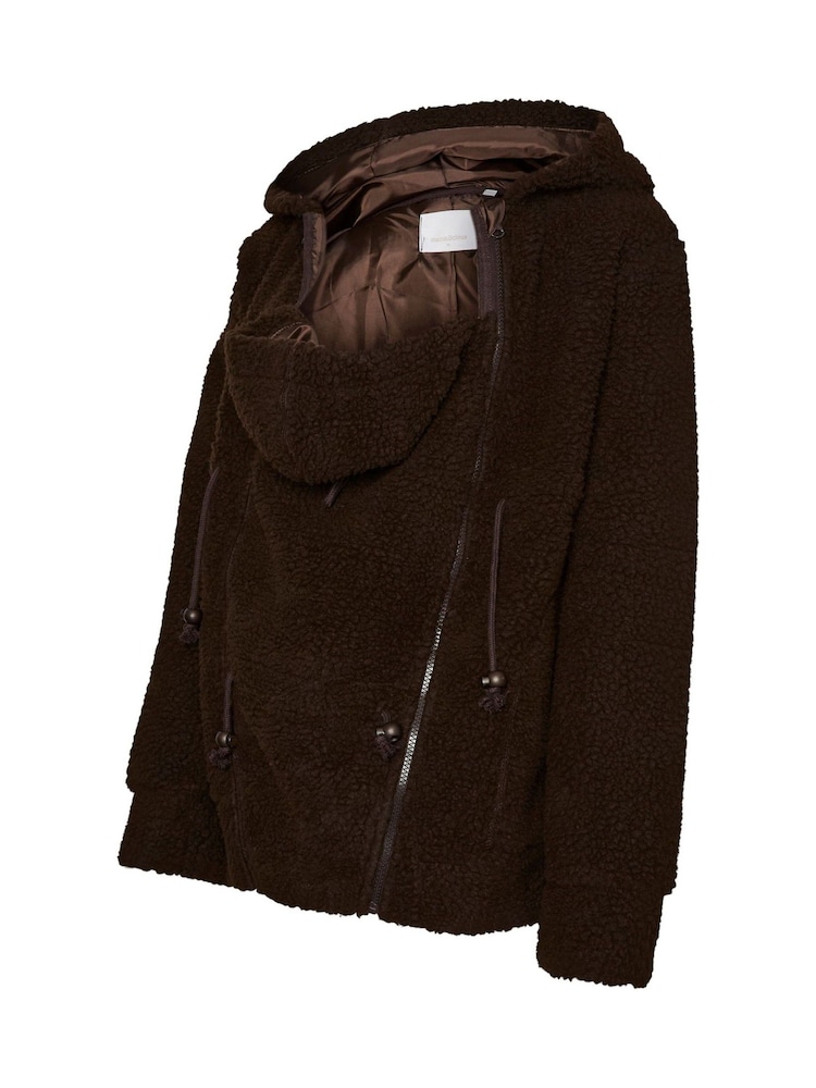 Mamalicious Brown Maternity 3-in-1 Teddy Jacket with Removable Front - Image 6 of 6