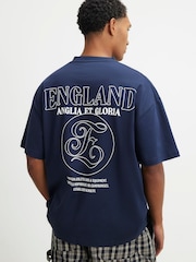 River Island Blue Oversized England T-Shirt - Image 3 of 4