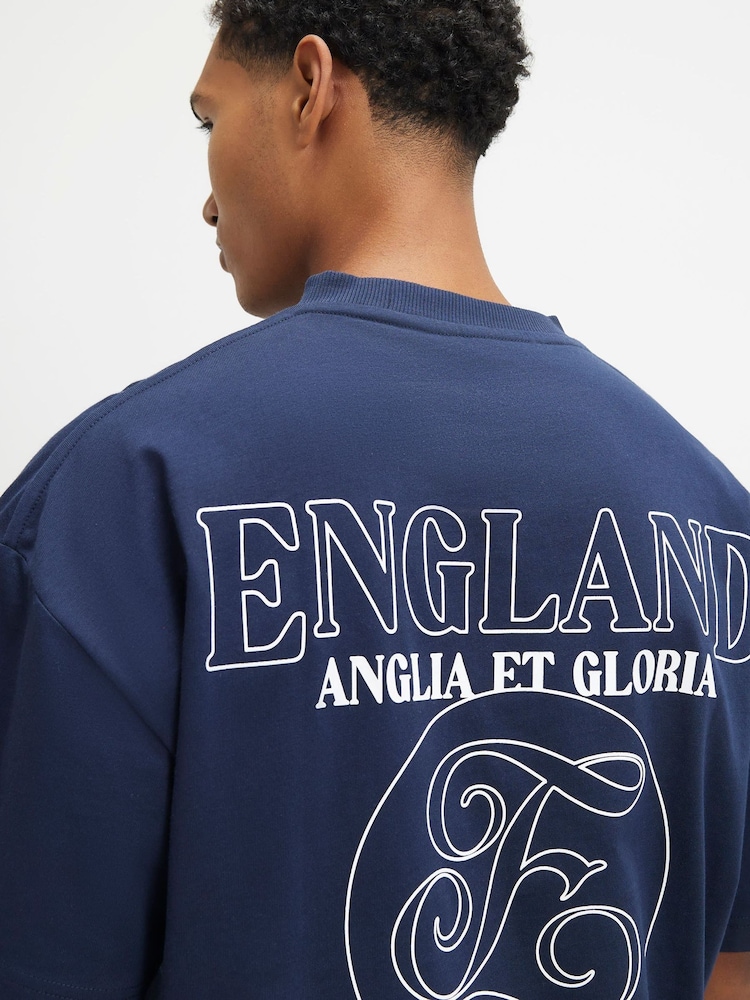River Island Blue Oversized England T-Shirt - Image 4 of 4