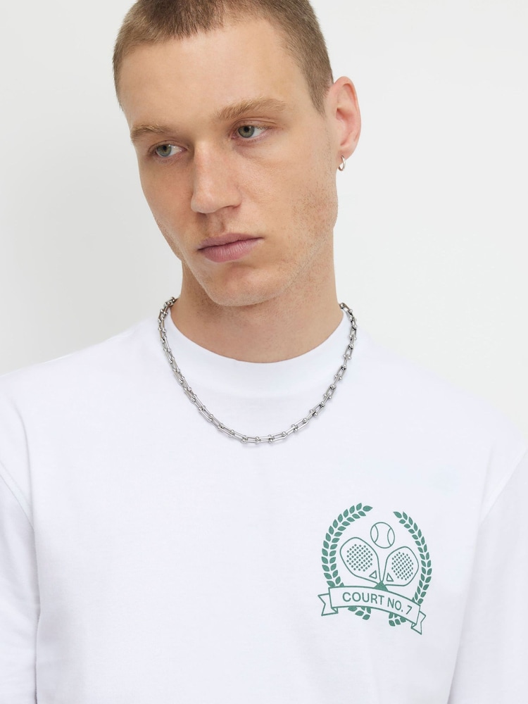 River Island White Padel Social Regular Fit T-Shirt - Image 4 of 4 River Island White Padel Social Regular Fit T-Shirt - Image 4 of 4
