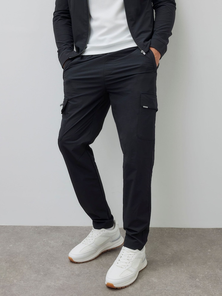 River Island Black Skinny Fit Cargo Trousers - Image 1 of 4 River Island Black Skinny Fit Cargo Trousers - Image 1 of 4