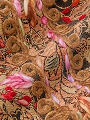 Monsoon Brown Ingrid Embroidered Paisley Print Scarf - Image 4 of 4