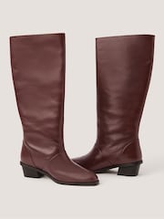 Monsoon Red Indi Leather Knee High Boots - Image 1 of 3