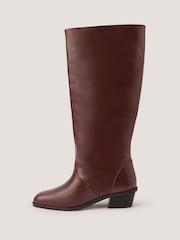 Monsoon Red Indi Leather Knee High Boots - Image 2 of 3