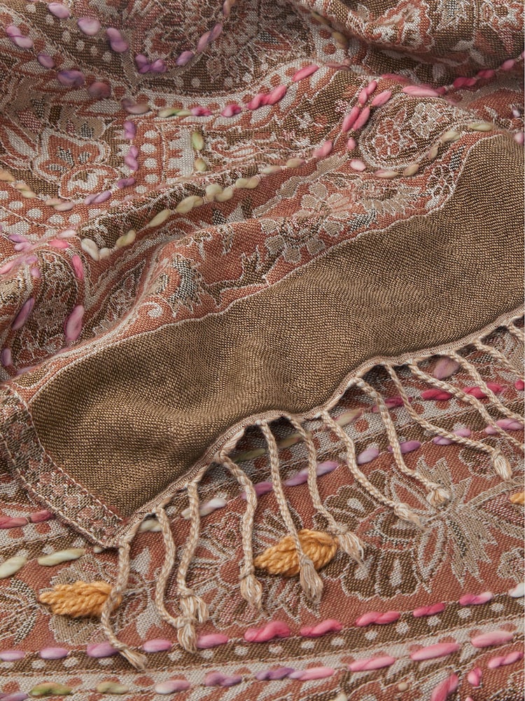 Monsoon Katia Paisley Embroidered Scarf - Imaginea 3 din 3