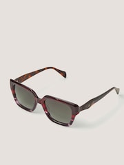 Monsoon Red Acetate Tort Angled Square Sunglasses - Image 1 of 3