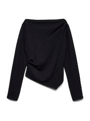Қара - Vero Moda ұзын жеңді, қысылған белді, қайық жағалы жейде - 5суретінің 5 суреті