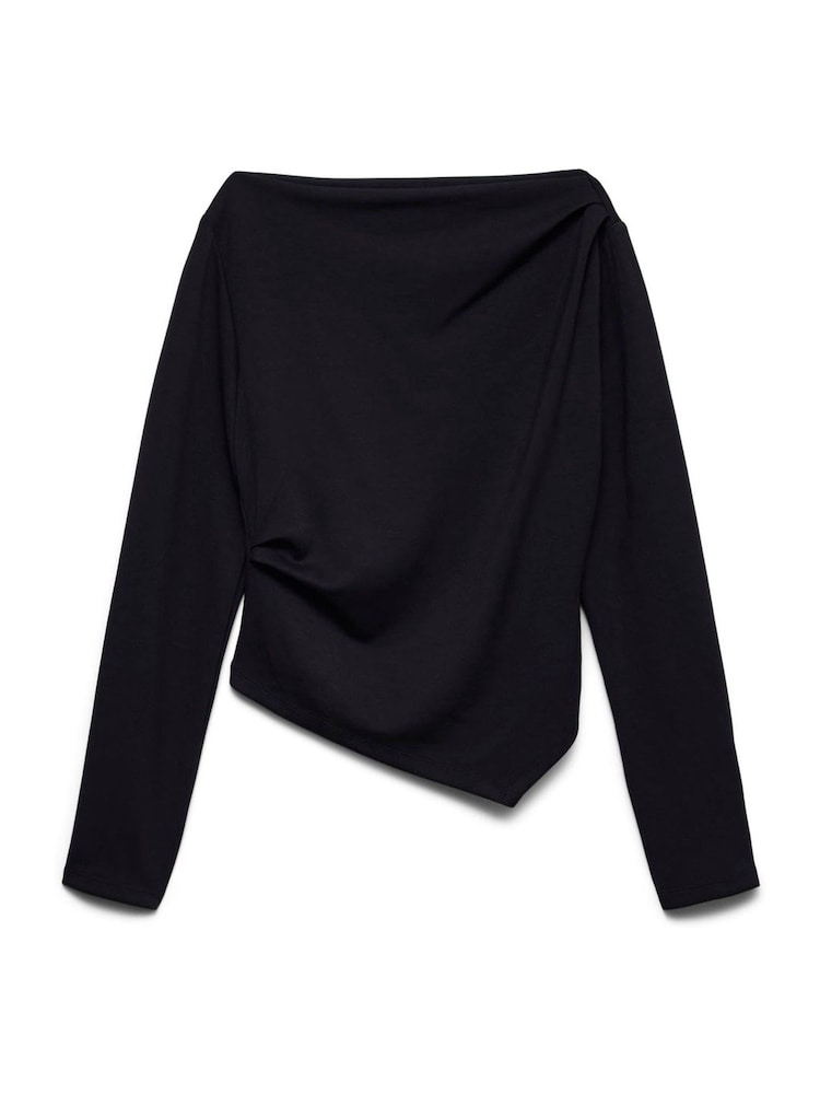 Қара - Vero Moda ұзын жеңді, қысылған белді, қайық жағалы жейде - 5суретінің 5 суреті