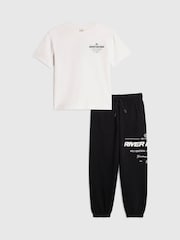 River Island White River Athelesuire T-Shirt & Jogger Set - Image 1 of 5