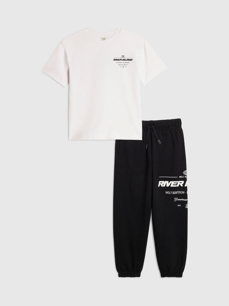 River Island White River Athelesuire T-Shirt & Jogger Set - Image 1 of 5