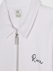 River Island White Logo Polo Shirt & Short Set - Image 4 of 5