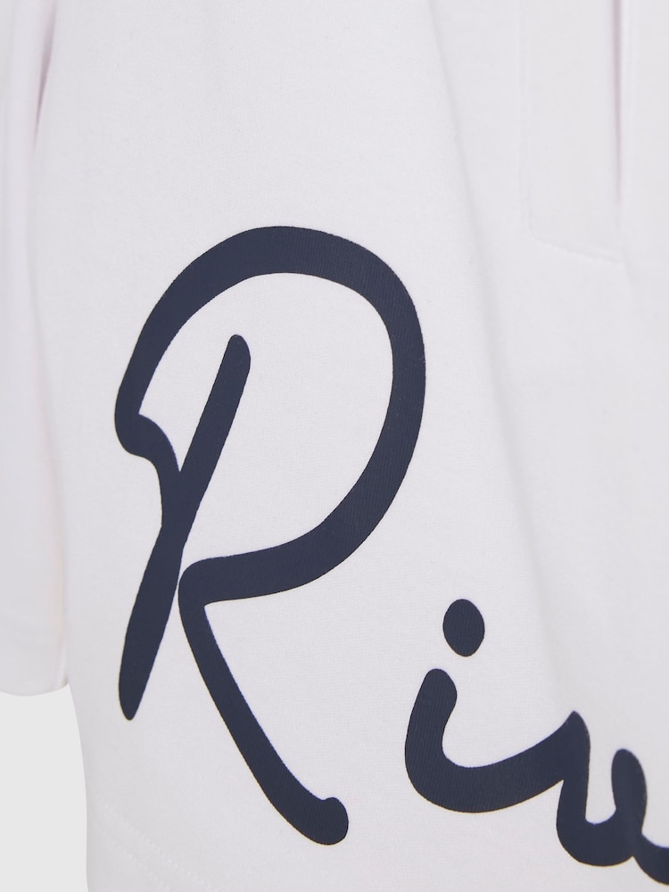 River Island White Logo Polo Shirt & Short Set - Image 5 of 5 River Island White Logo Polo Shirt & Short Set - Image 5 of 5