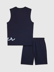 River Island Blue River Logo Vest & Short Set - Image 2 of 5