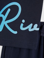 River Island Blue River Logo Vest & Short Set - Image 4 of 5