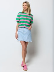 SCAMP & DUDE Blue Denim Five Pocket Mini Skirt - Image 1 of 3