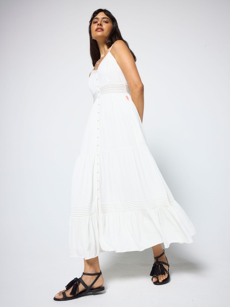 SCAMP & DUDE White Pintuck Midi Sundress - Image 1 of 4 SCAMP & DUDE White Pintuck Midi Sundress - Image 1 of 4