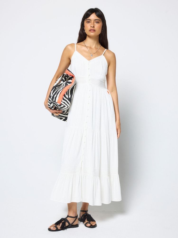 SCAMP & DUDE White Pintuck Midi Sundress - Image 2 of 4 SCAMP & DUDE White Pintuck Midi Sundress - Image 2 of 4
