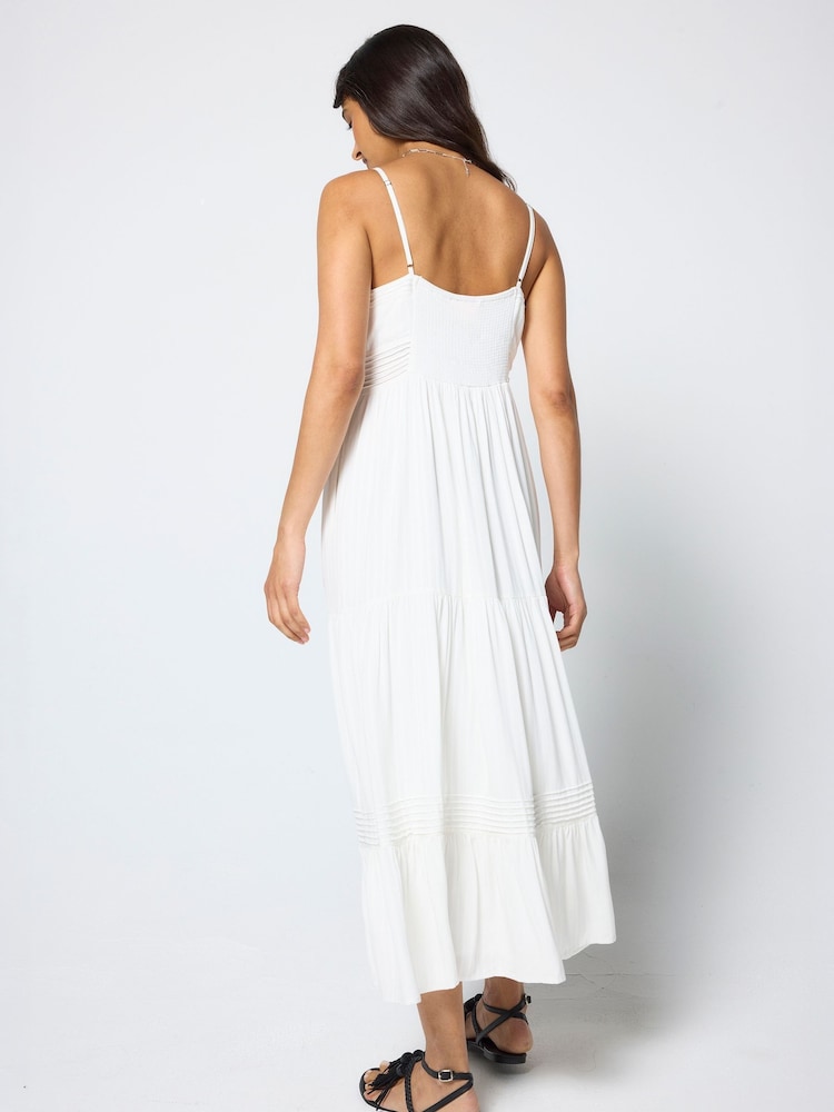 SCAMP & DUDE White Pintuck Midi Sundress - Image 4 of 4 SCAMP & DUDE White Pintuck Midi Sundress - Image 4 of 4