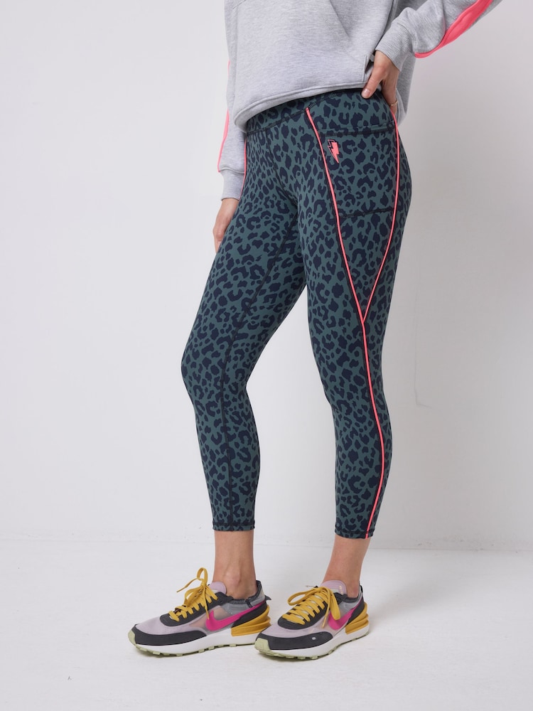 SCAMP & DUDE Green Candy Leopard Activewear Leggings - Image 2 of 4 SCAMP & DUDE Green Candy Leopard Activewear Leggings - Image 2 of 4