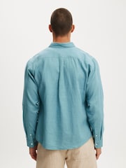 Cotton On Blue Relaxed Linen Long Sleeve Shirt - Image 2 of 4