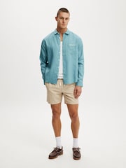 Cotton On Blue Relaxed Linen Long Sleeve Shirt - Image 3 of 4