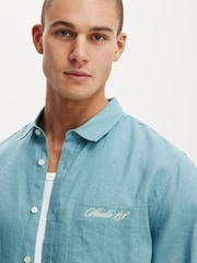 Cotton On Blue Relaxed Linen Long Sleeve Shirt - Image 4 of 4