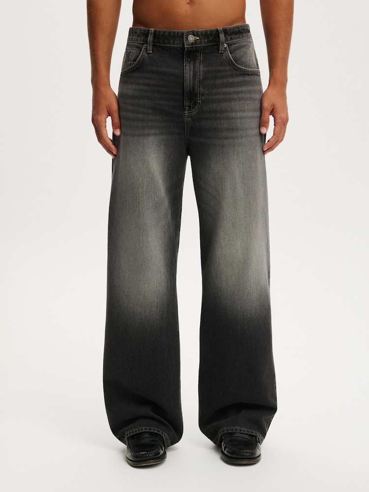 Cotton On Black Relaxed Baggy Jeans - Image 1 of 9