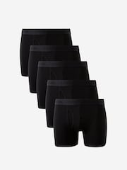 Cotton On Black Mens Cotton Boxer Brief 5 Pack - Image 1 of 2