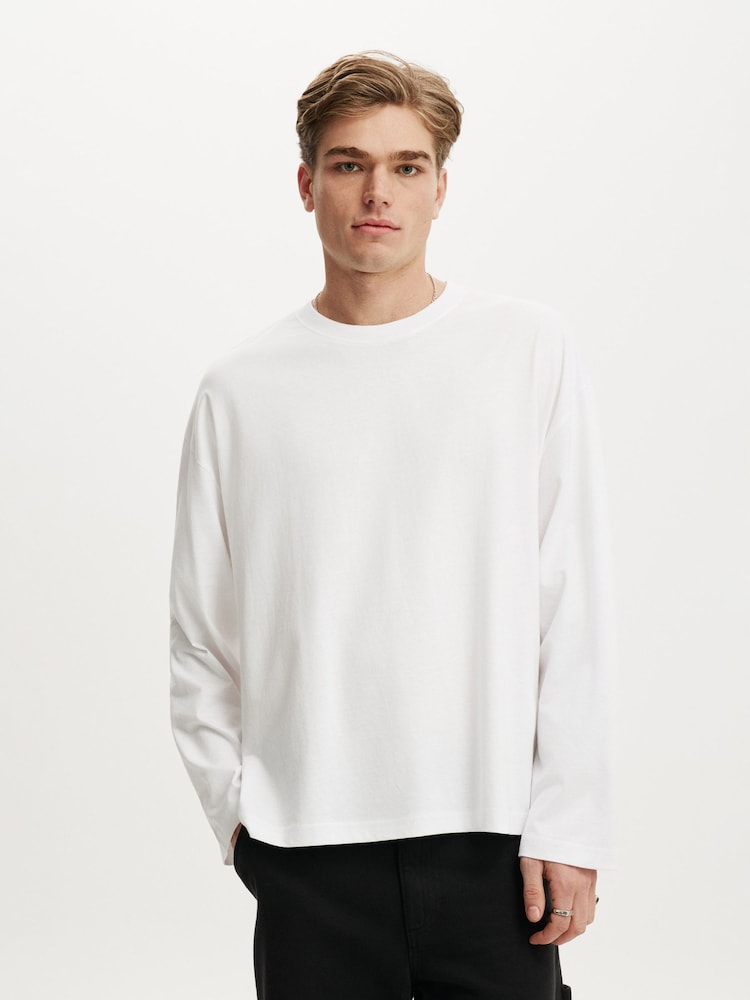Білий - Cotton On Regular Fit Long Sleeve T-Shirt - Image 1 of 4