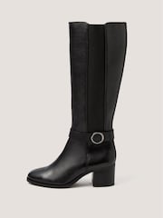 Monsoon Black Tori Leather Knee High Boots - Image 3 of 3