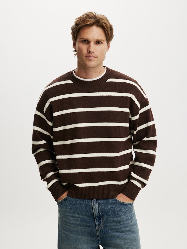 Braun - Cotton On Box Fit Rundhals Strick Pullover - Bild 1 von 4 Braun - Cotton On Box Fit Rundhals Strick Pullover - Bild 1 von 4