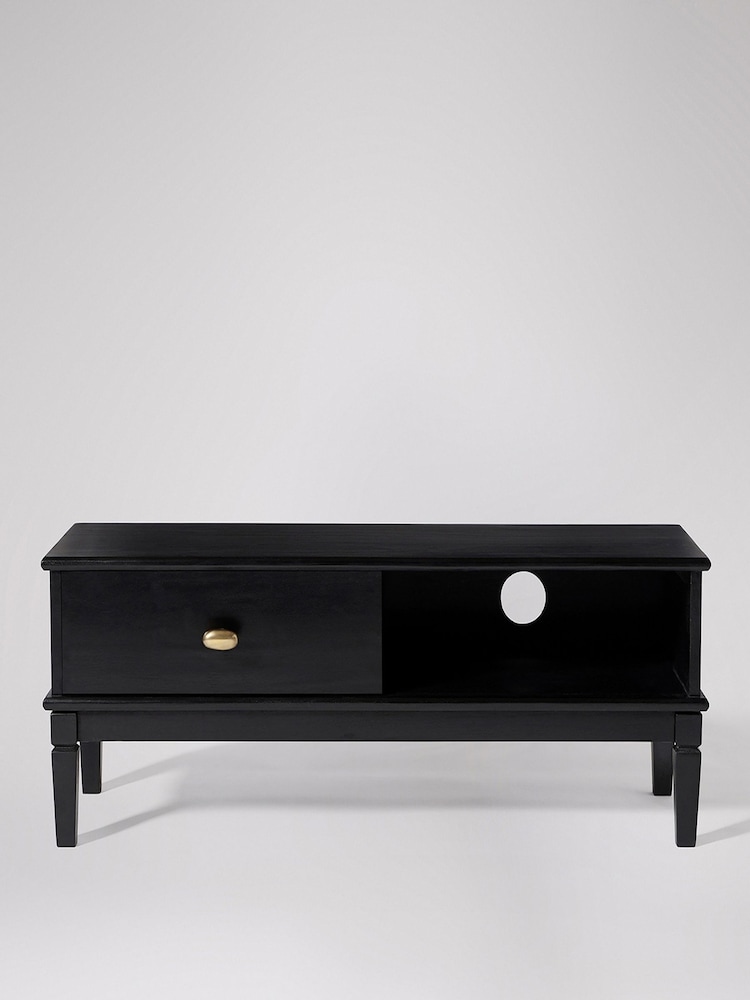 Swoon Black Canonbury Mango Wood 1 Door Media Unit - Image 2 of 8 Swoon Black Canonbury Mango Wood 1 Door Media Unit - Image 2 of 8
