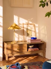 Swoon Light Brown Canonbury Mango Wood 1 Door Media Unit - Image 1 of 9