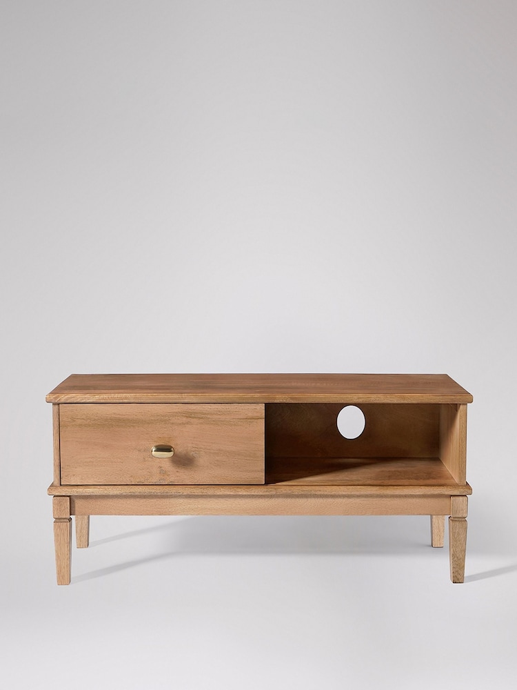 Swoon Light Brown Canonbury Mango Wood 1 Door Media Unit - Image 2 of 9 Swoon Light Brown Canonbury Mango Wood 1 Door Media Unit - Image 2 of 9