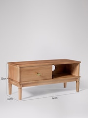 Swoon Light Brown Canonbury Mango Wood 1 Door Media Unit - Image 8 of 9