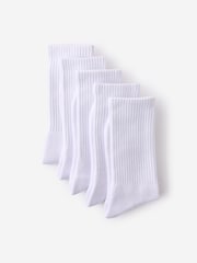 Cotton On White Essential Crew Socks 5 Pack - Image 2 of 3